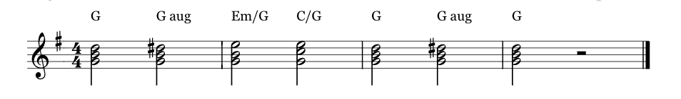 G progresión de acordes aumentada